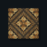 Oriental Vintage Damask pattern - Black and gold Canvas Print<br><div class="desc">Oriental Vintage Damask pattern - Black and gold</div>