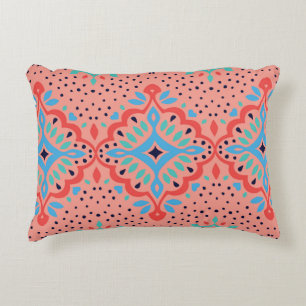 Oriental Vintage damask pattern. Talavera pottery. Accent Pillow
