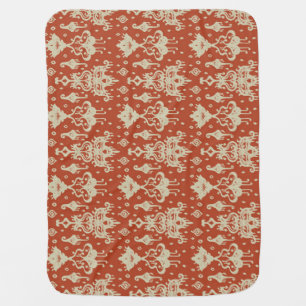 Oriental Vintage Ikat geometric damask pattern Baby Blanket