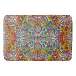 Oriental Watercolor Pattern IV + your ideas Bath Mat