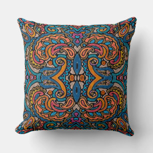 Oriental Watercolor Pattern VI + your ideas Throw Pillow