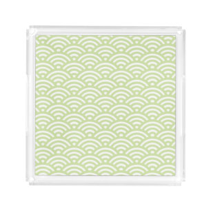 Oriental wave background acrylic tray