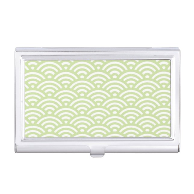 Oriental wave background business card holder (Front)
