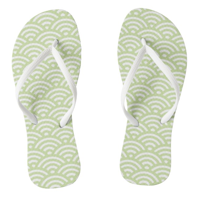 Oriental wave background flip flops (Footbed)