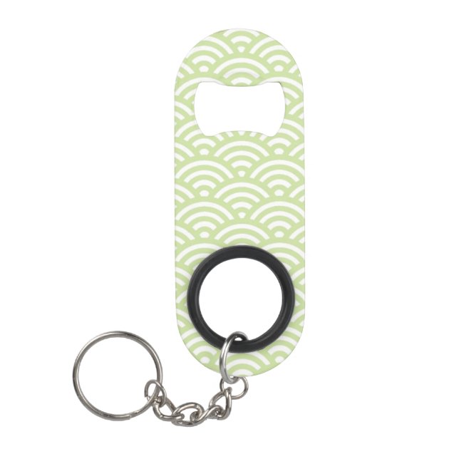 Oriental wave background keychain bottle opener (Front)