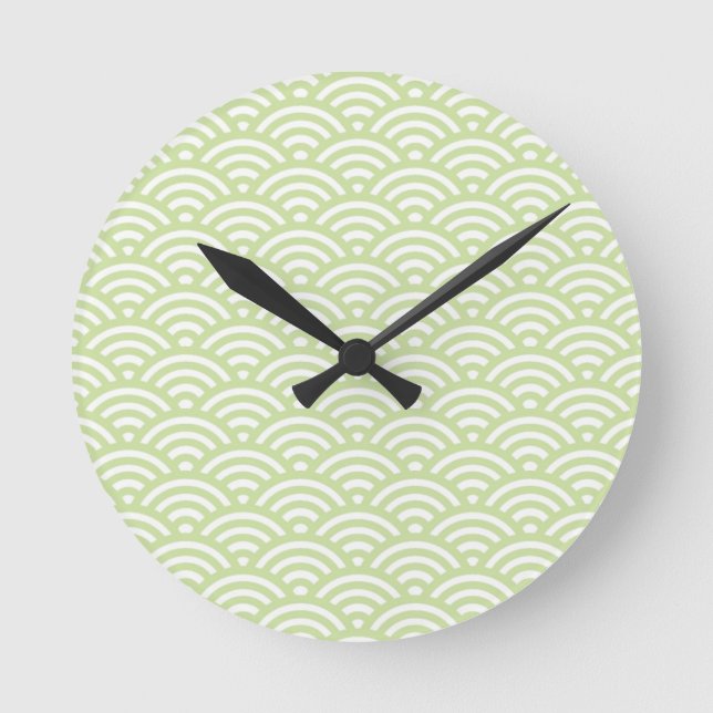 Oriental wave background round clock (Front)