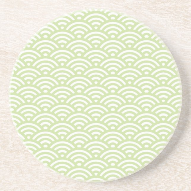 Oriental wave background sandstone coaster (Front)