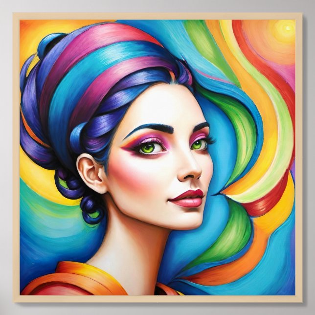 Oriental woman framed art (Framed Front)