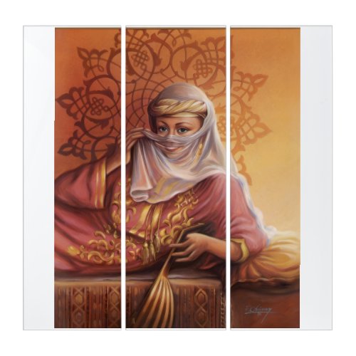Oriental Woman with Oud Arabian Fine Art Canvas