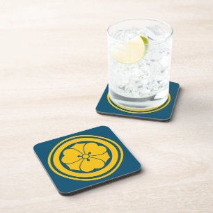 Oriental Yellow Blue Sakai Japan Mon Art Beverage Coaster