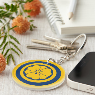 Oriental Yellow Blue Sakai Japan Mon Art Keychain