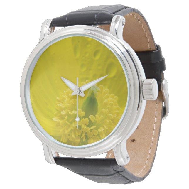 Oriental Yellow Poppy Watch (Angled)