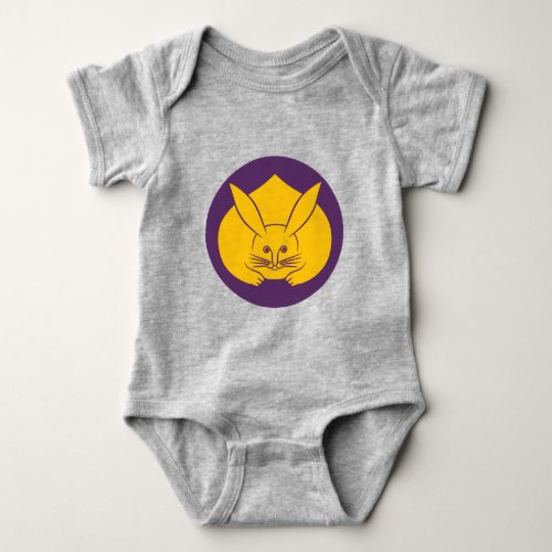 Oriental Yellow Purple Japan Rabbit Mon Art Baby Bodysuit