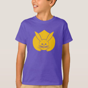 Oriental Yellow Purple Japan Rabbit Mon Kamon Art T-Shirt