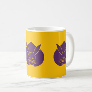 Oriental Yellow Purple Japan Rabbit Mon Vector Art Coffee Mug