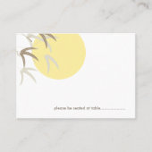 Oriental Yellow Sunrise Zen Bamboo Asian Wedding Place Card (Front)