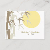 Oriental Yellow Sunrise Zen Bamboo Asian Wedding Place Card (Back)
