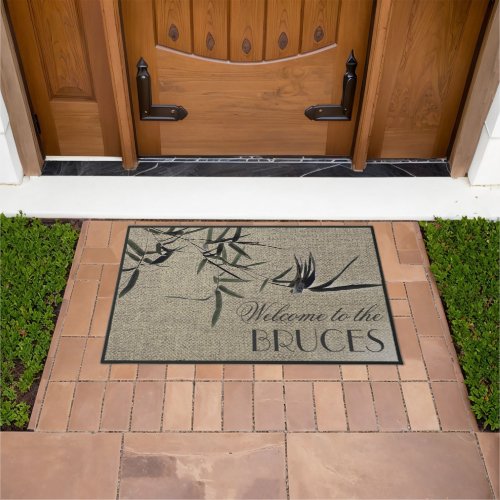 Oriental Zen Accent Bamboo Personalized Doormat