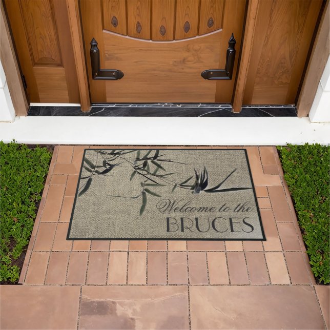 Oriental Zen Accent Bamboo Personalized Doormat (Outdoor)