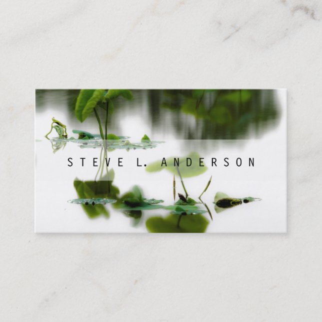 ©Oriental Zen Nature Photography Pond Lily Pads Business Card (Front)