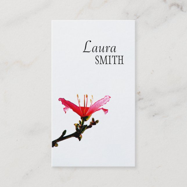 ©Oriental Zen One Single Beauty Floral Flower Business Card (Front)