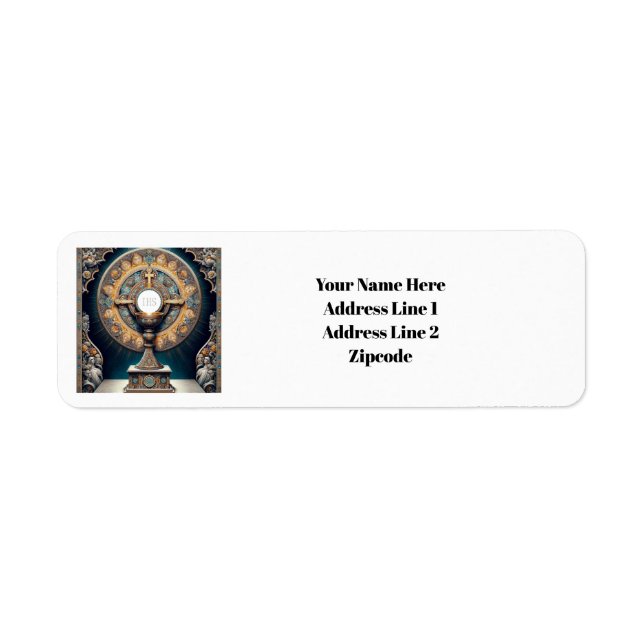 Orientalism Eucharistic Communion Host and Chalice Label (Front)