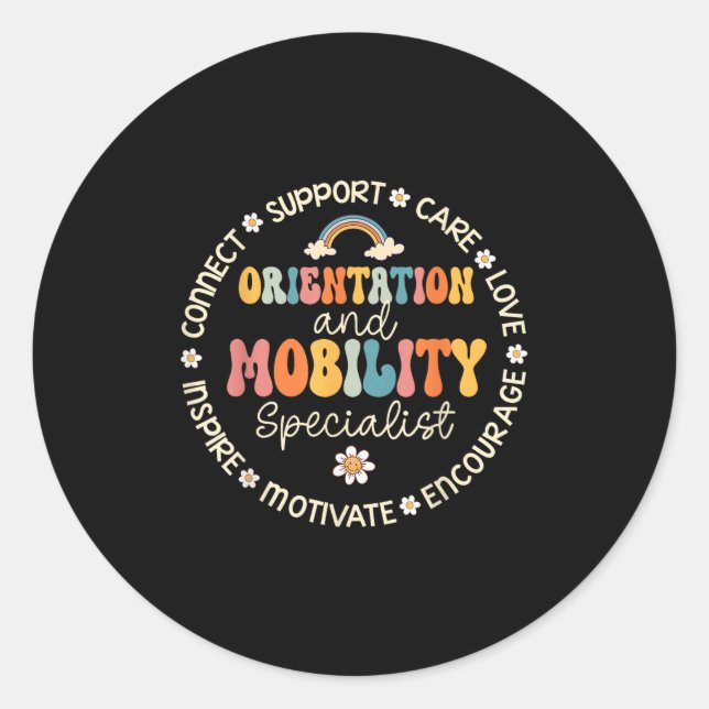 Orientation And Mobility Specialist Week Back To S Classic Round Sticker (Front)