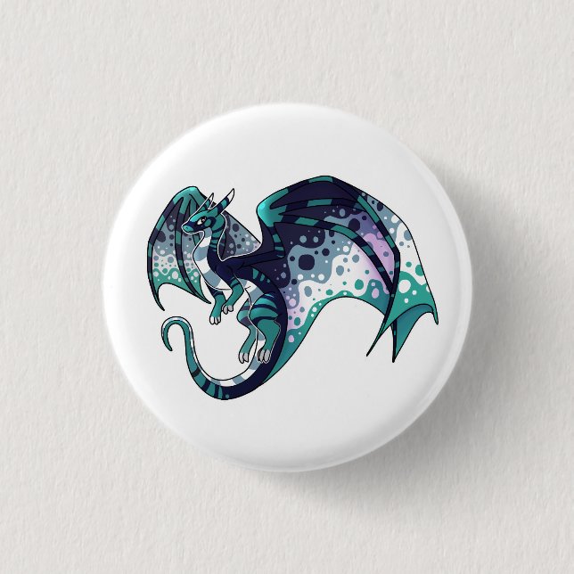 Oriented AroAce Pride Dragon Button (Front)