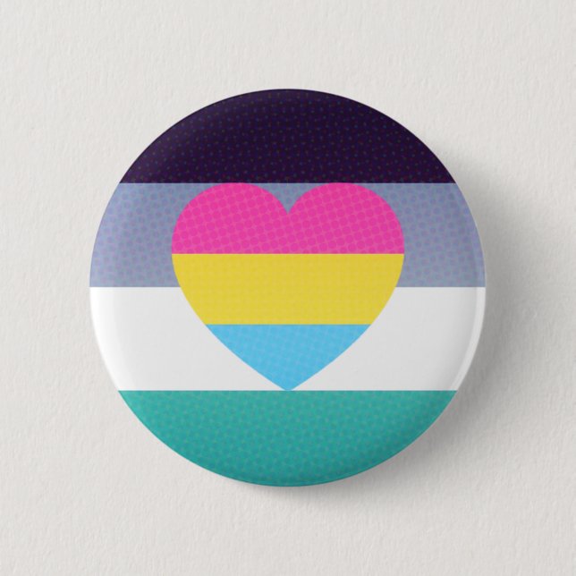 oriented pan aroace pride button (Front)