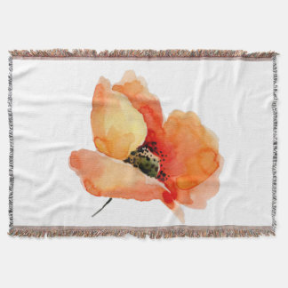 Oriential Poppy Warm Woven Throw Blanket