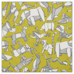 origami animal ditsy chartreuse fabric