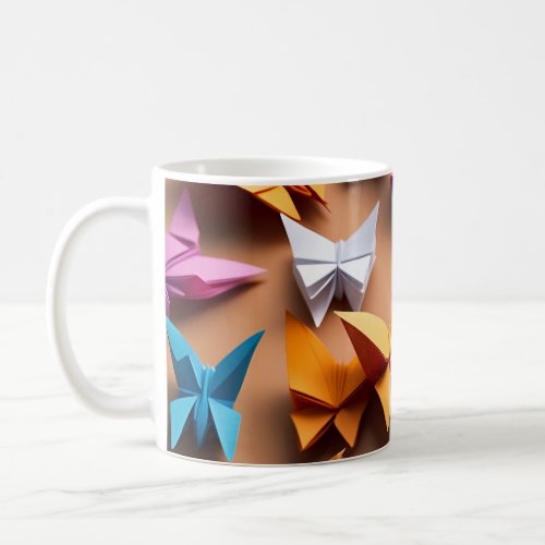 Origami Art _ Fluttering HavenRadiant Butterflies Coffee Mug