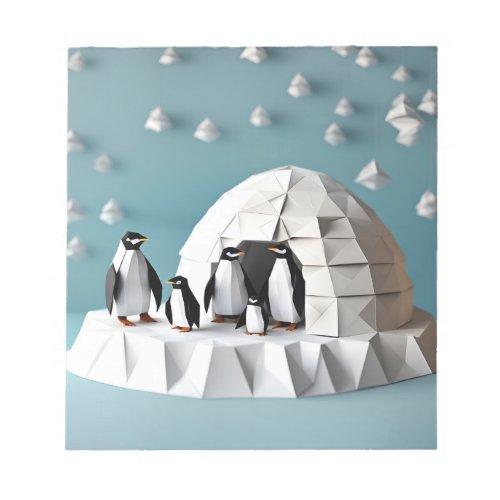 Origami Art _ Igloo NurseryAdorable Baby Penguins Notepad