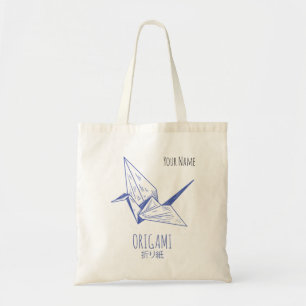 Origami Art Japanese Folding Art Retro Crane Tote Bag