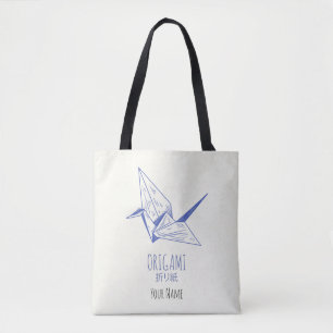 Origami Art Japanese Folding Art Retro Crane Tote Bag