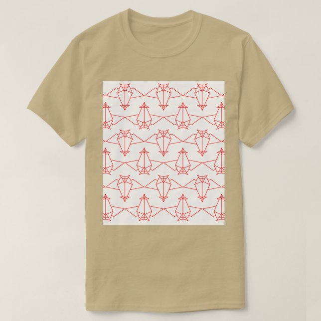 Origami Bats Red on White T-Shirt (Design Front)