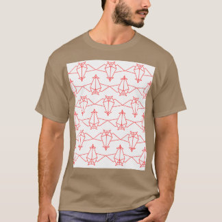 Origami Bats Red on White T-Shirt