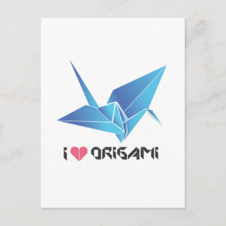 origami bird postcard
