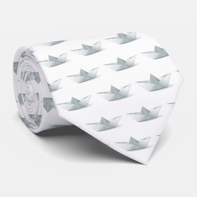 Origami Boat Neck Tie (Rolled)