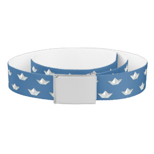 Origami Boats On The Water Pattern Belt