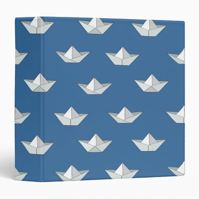 Origami Boats On The Water Pattern Binder (Front/Spine)