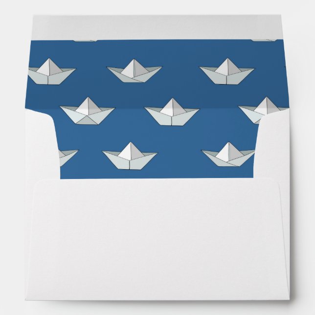 Origami Boats On The Water Pattern Envelope (Back (Bottom))