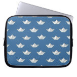 Origami Boats On The Water Pattern Laptop Sleeve