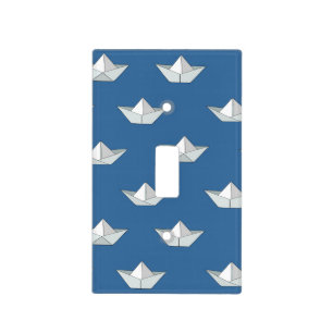 Origami Boats On The Water Pattern Light Switch Cover