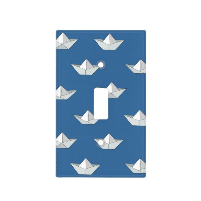 Origami Boats On The Water Pattern Light Switch Cover (Front)