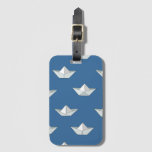Origami Boats On The Water Pattern Luggage Tag