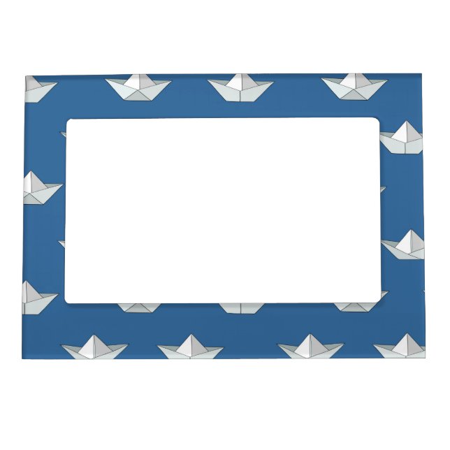 Origami Boats On The Water Pattern Magnetic Frame (Front)
