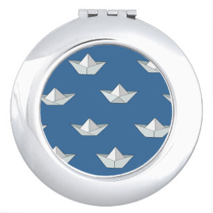 Origami Boats On The Water Pattern Makeup Mirror