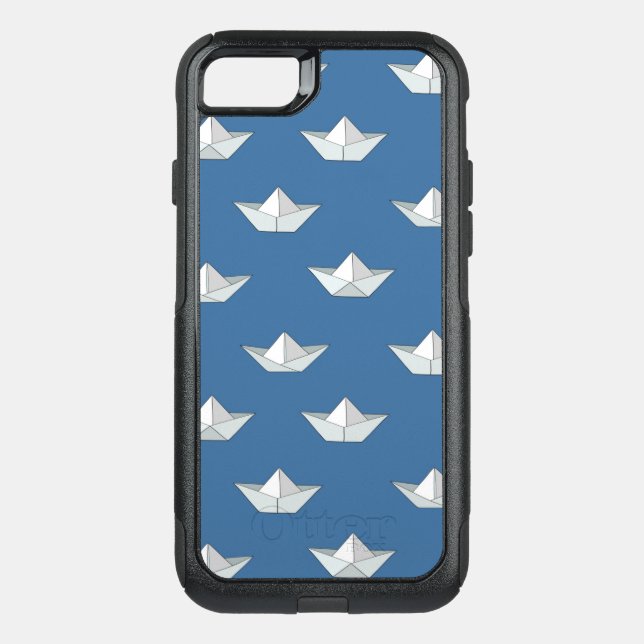Origami Boats On The Water Pattern Otterbox iPhone Case (Back)