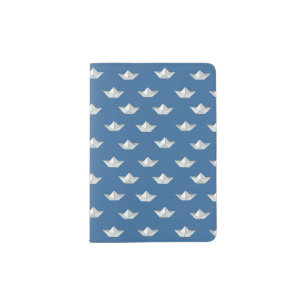 Origami Boats On The Water Pattern Passport Holder